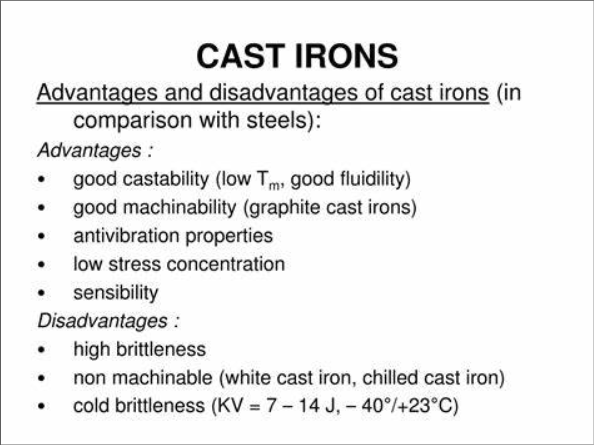 Iron Casting ၏ အားသာချက်များနှင့် အားနည်းချက်များ